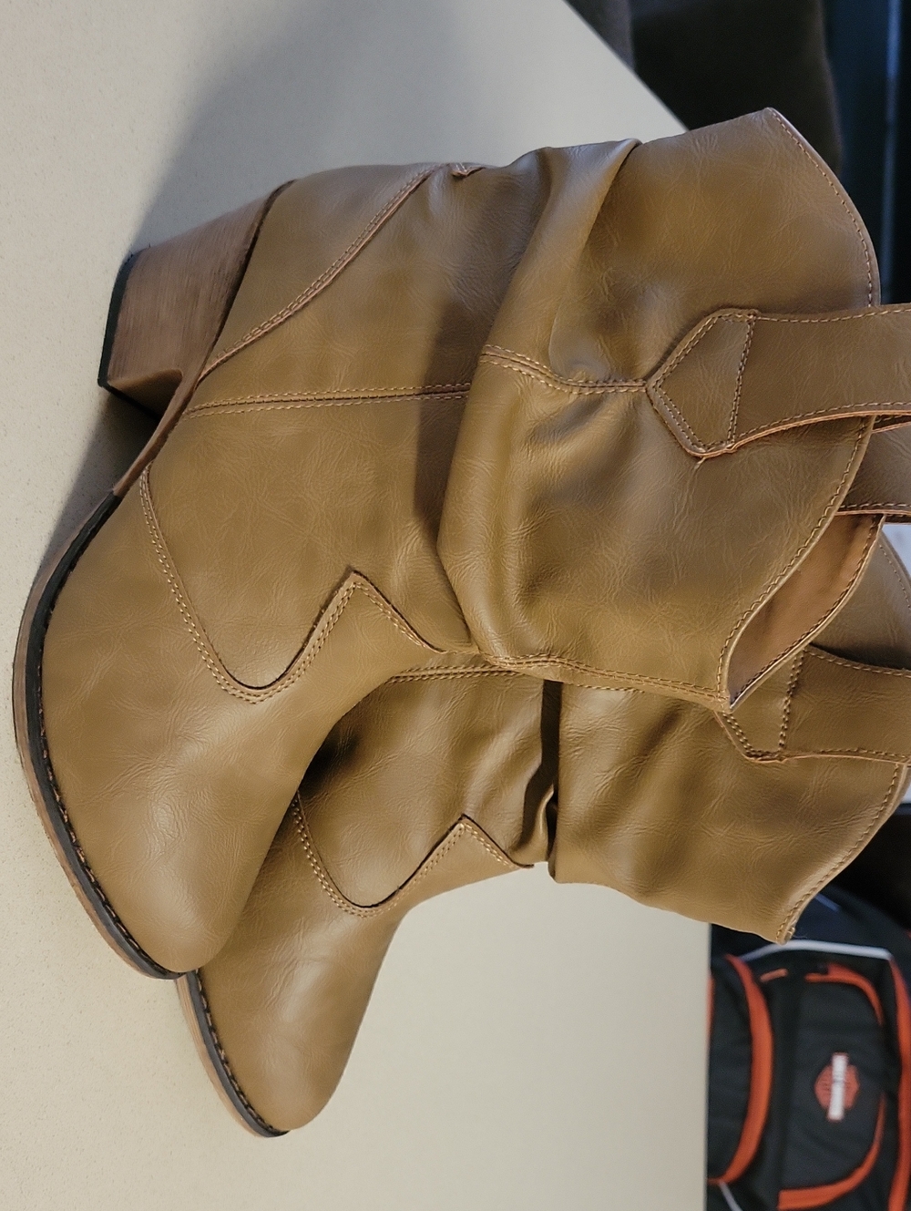 Charles Albert Tan Heeled Western Boots